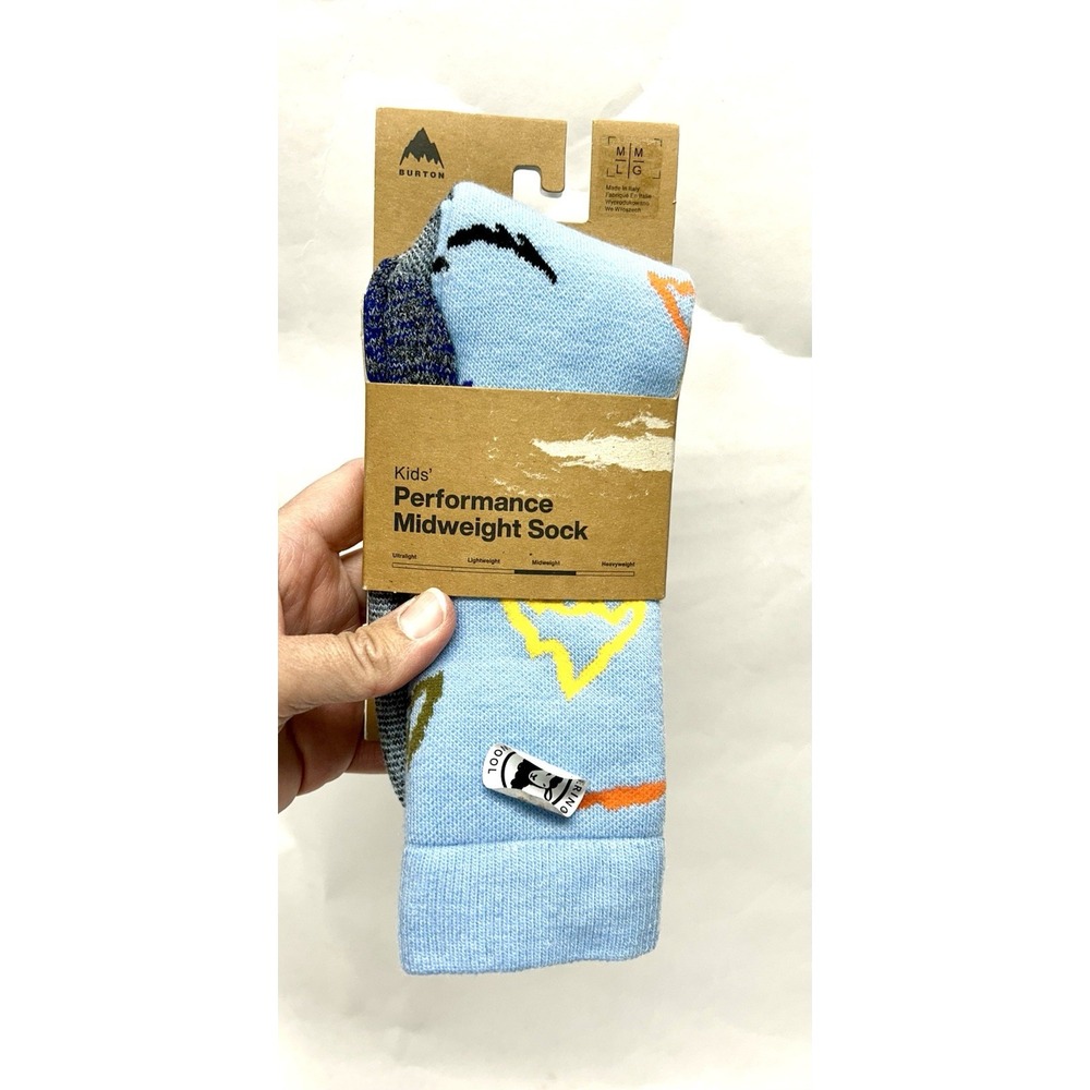 Burton Kids' Performance Midweight Socks: Blue: New With Tags: Size M/L (C8)
